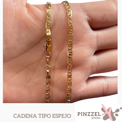 DIJE DE SAN BENITO Y CADENA DE ORO LAMINADO DE 18K